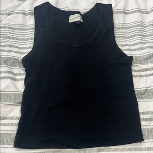 Universal Threads Black Ribbed Scoop Tank